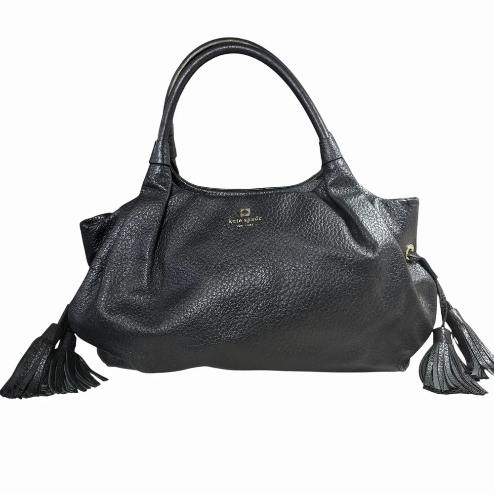 Kate Spade Stevie Berkshire Road Pebble Leather Tassel Satchel Handbag Hobo $395
